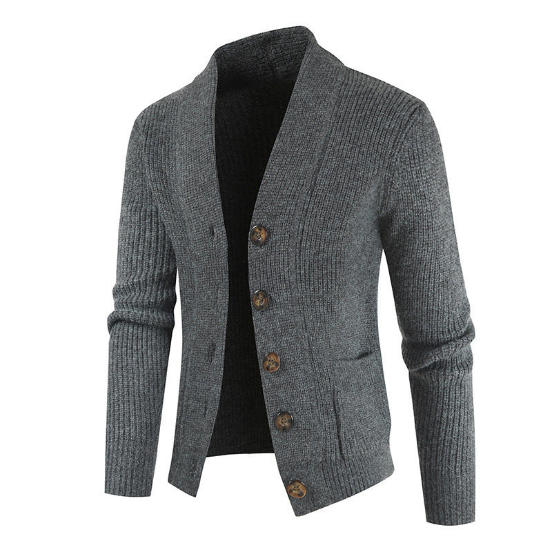 Arlen - Herren Strickjacke mit breiter Blende und Knopfleiste